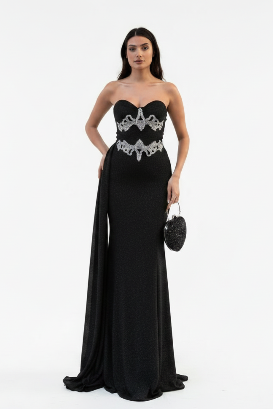 Black Strapless Mermaid Evening Dress