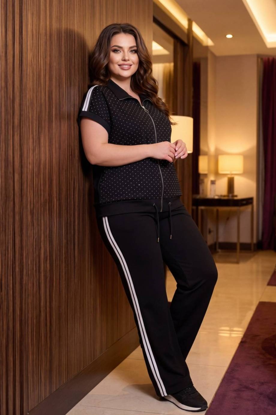 Plus - Size Stone - Trim Two - Piece Set — Black